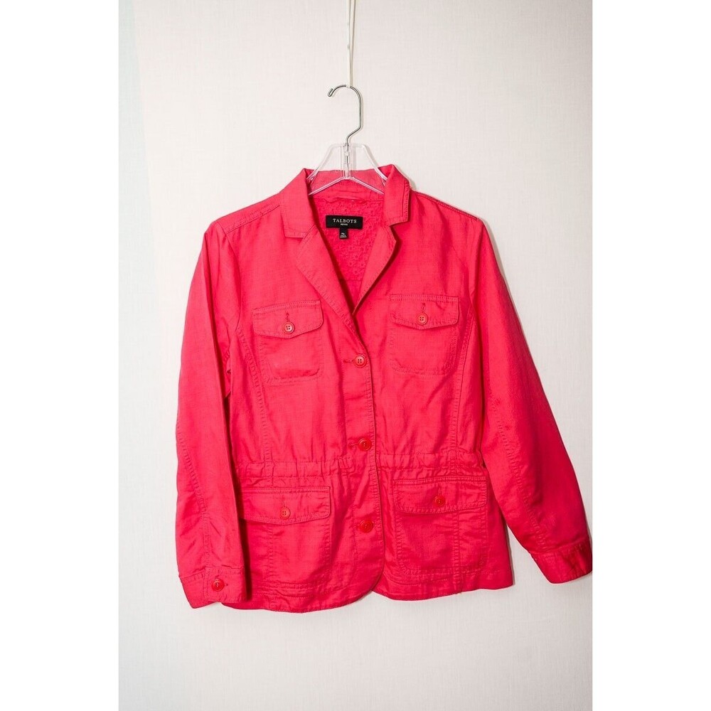 Talbots Petite‎ womens blazer jacket MP dark pink red